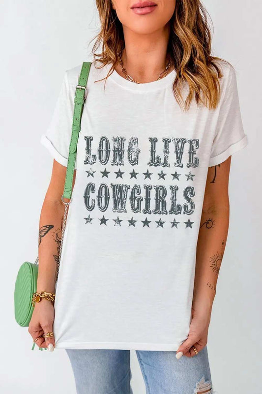 Letter Graphic Round Neck Short Sleeve T-Shirt - Trendsi - Flyclothing LLC