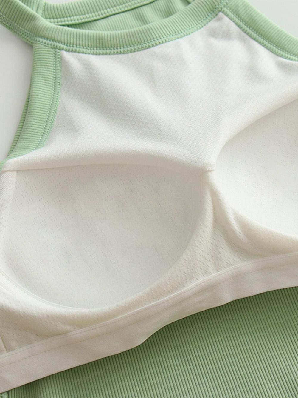 Ribbed Grecian Neck Cropped Tank with Chest Pads - Trendsi - Flyclothing LLC