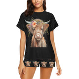 Baha Ranch Highland Calf Women's Western Top and Short Pajama Set