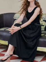 Round Neck Sleeveless Midi Dress - Trendsi - Flyclothing LLC