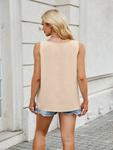Ruched Scoop Neck Tank - Trendsi - Flyclothing LLC