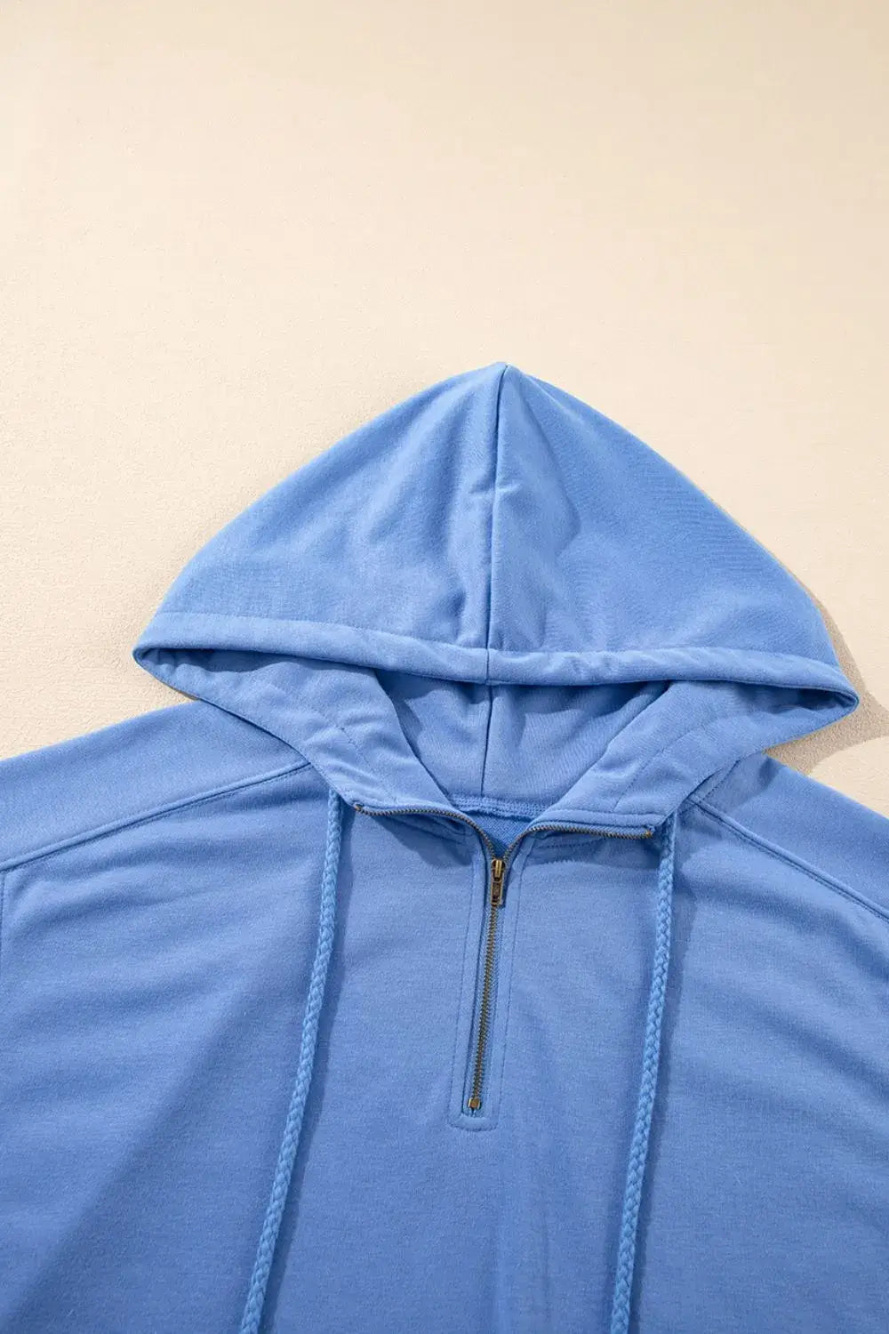 Drawstring Zipped Short Sleeve Hoodie and Shorts Set - Trendsi - Flyclothing LLC