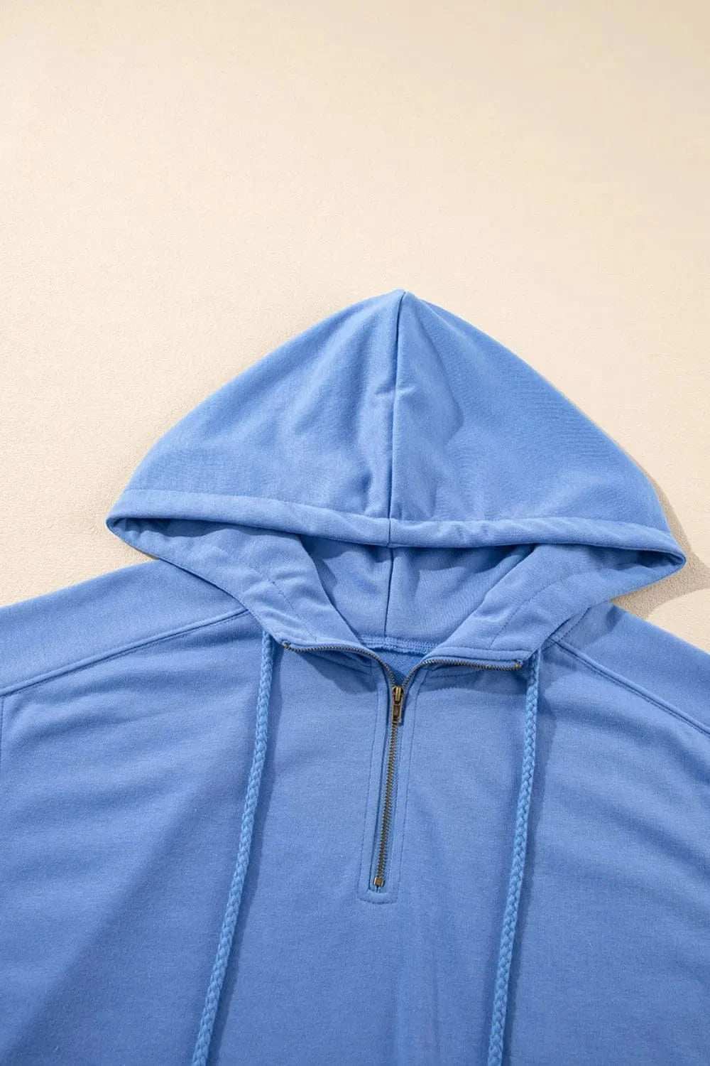 Drawstring Zipped Short Sleeve Hoodie and Shorts Set - Trendsi - Flyclothing LLC