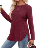 Round Neck Raglan Sleeve T-Shirt - Trendsi - Flyclothing LLC