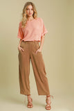 Umgee Elastic Waist Baggy Fit Pants with Pockets - Trendsi