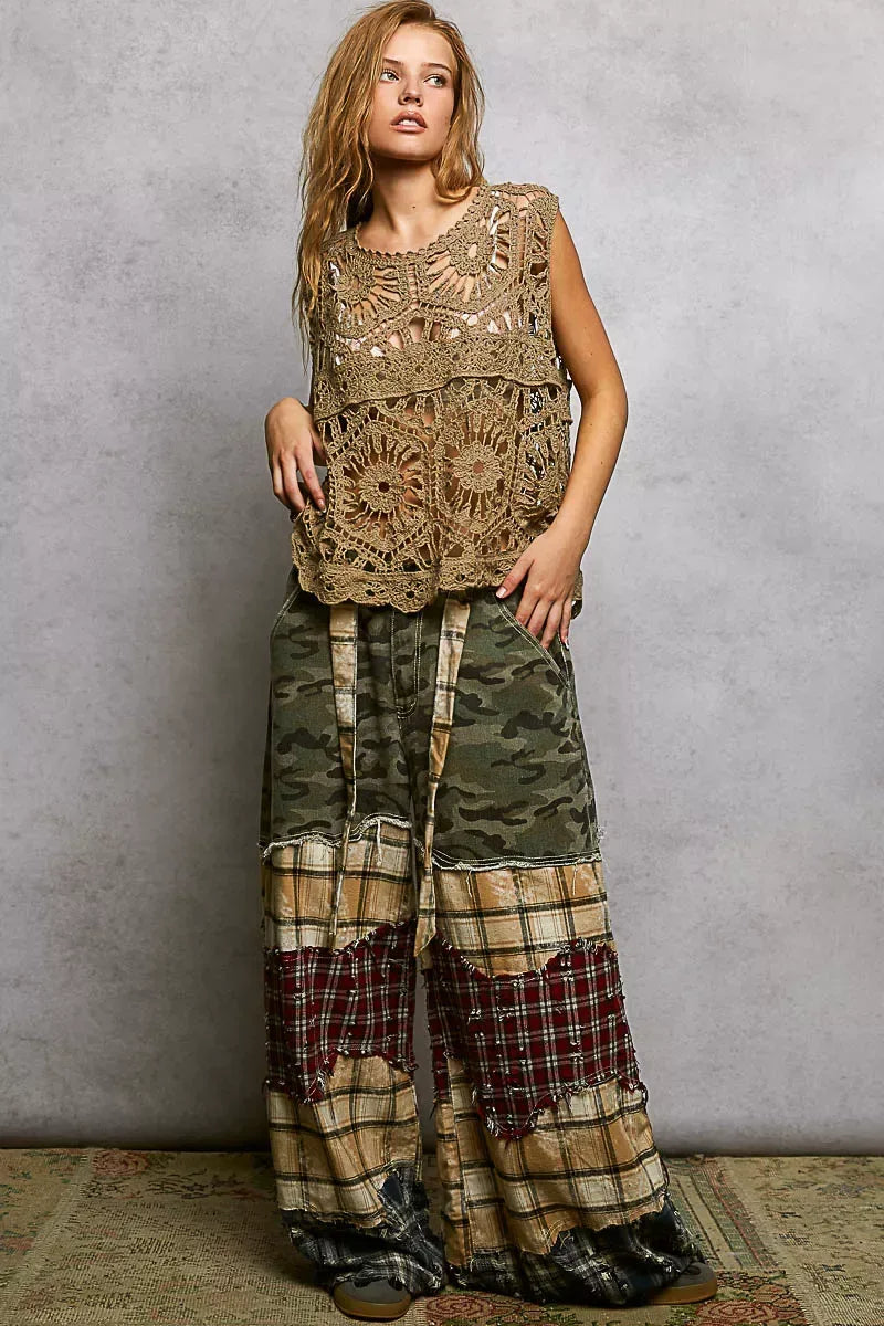 POL Openwork Round Neck Floral Crochet Tank - Trendsi - Flyclothing LLC