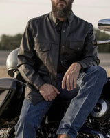 Milestone - Men's Leather Motorcycle Shirt - First Manufacturing Company - Flyclothing LLC