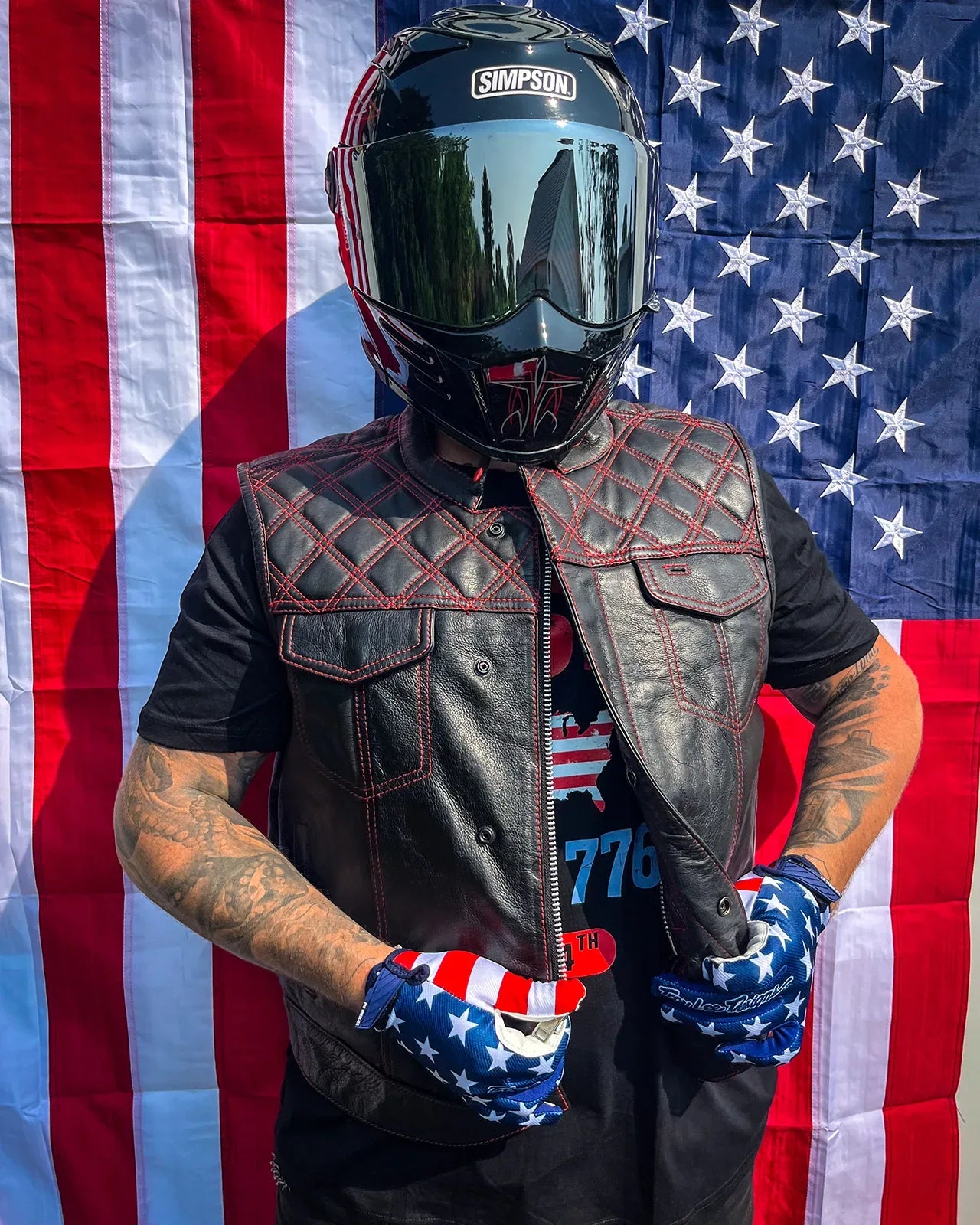 Upside Men's Club Style Leather Vest - First Manufacturing Company - Flyclothing LLC