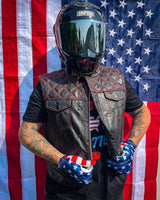 Upside Men's Club Style Leather Vest - First Manufacturing Company - Flyclothing LLC