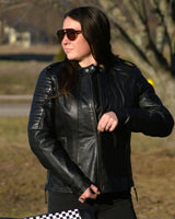 Biker - Women's Motorcycle Leather Jacket - First Manufacturing Company - Flyclothing LLC