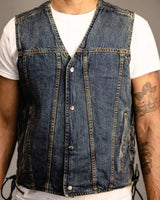 Gambler Men's Motorcycle Denim Vest - First Manufacturing Company - Flyclothing LLC