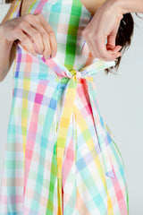 The Savannah Swinger | Pastel Plaid Strappy Dress - Shinesty
