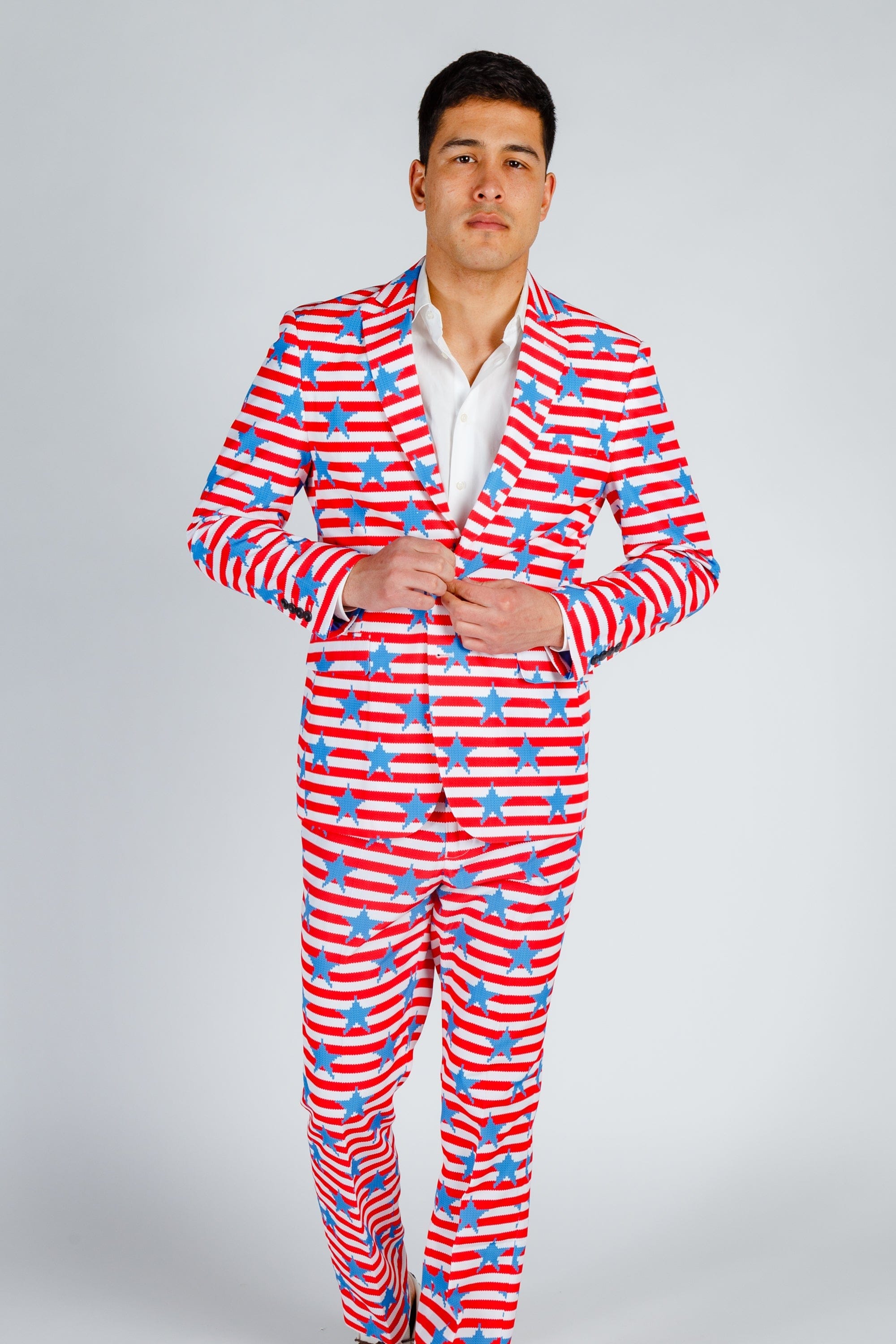 The Nautical Lad | USA Big Knit Printed Party Blazer - Shinesty