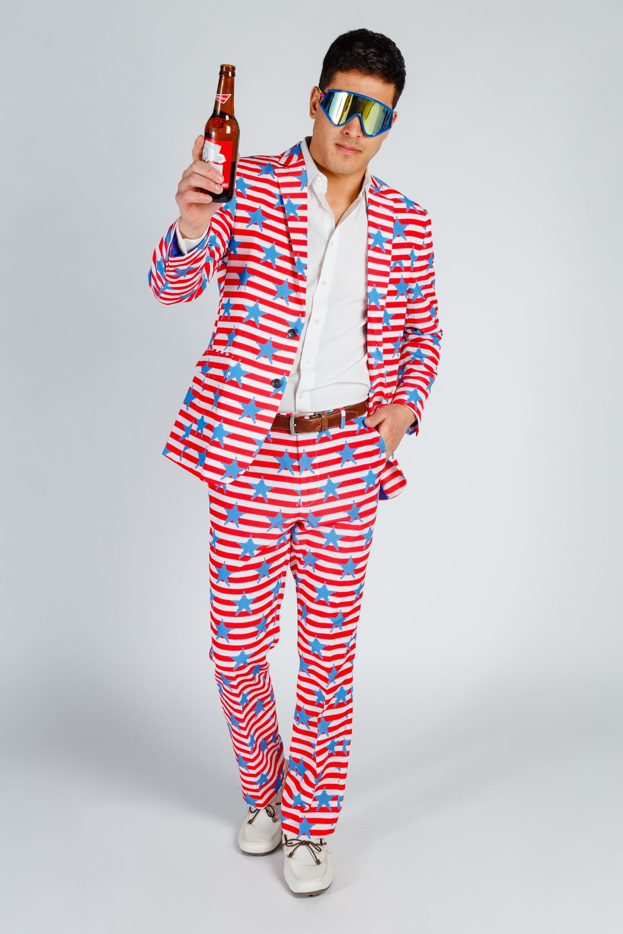 The Nautical Lad | USA Big Knit Printed Party Blazer - Shinesty