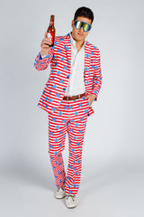 The Nautical Lad | USA Big Knit Printed Party Blazer - Shinesty