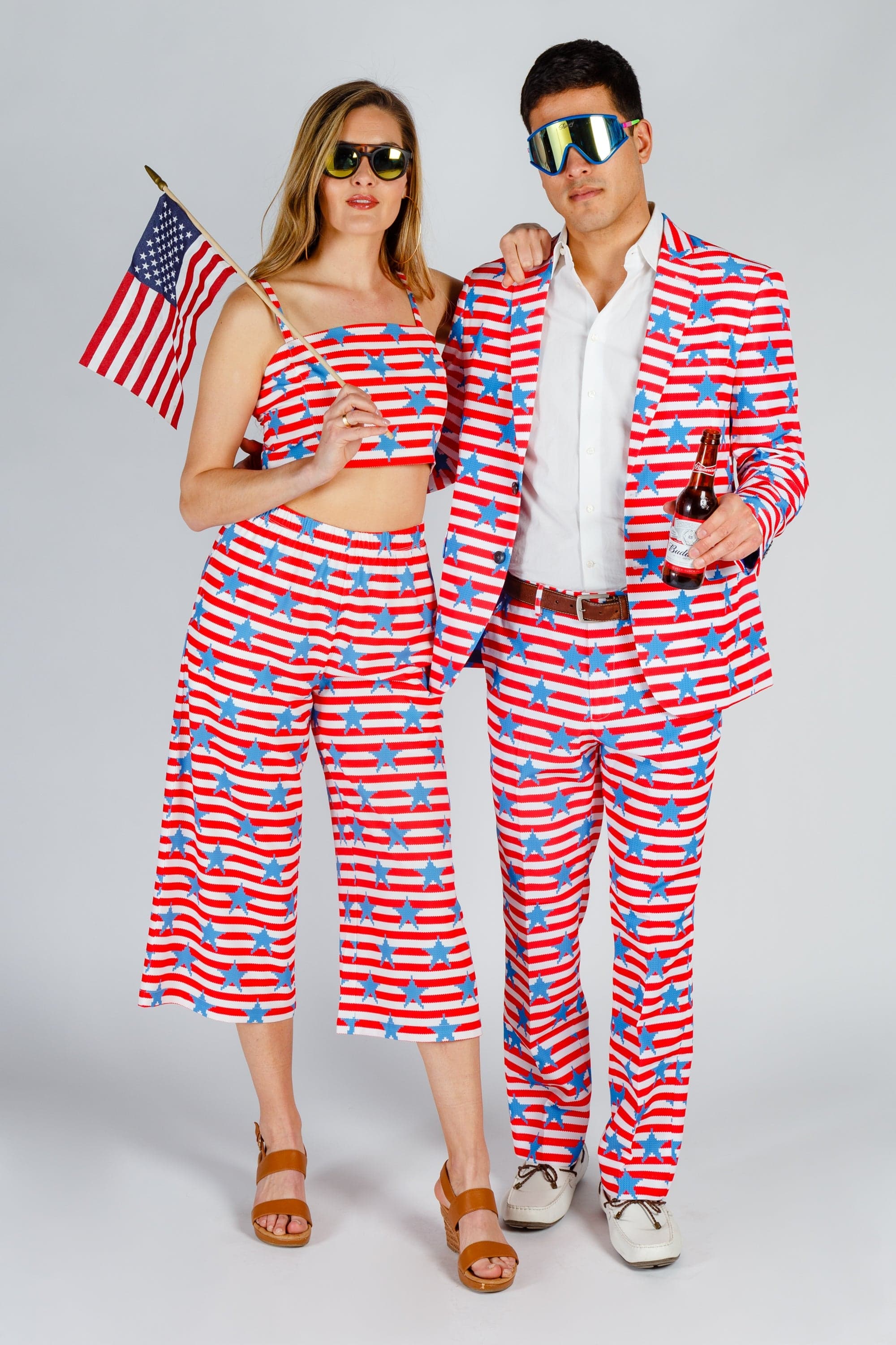 The Nautical Lad | USA Big Knit Printed Party Blazer - Shinesty