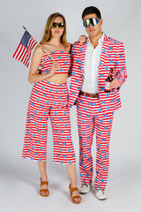 The Nautical Lad | USA Big Knit Printed Party Blazer - Shinesty