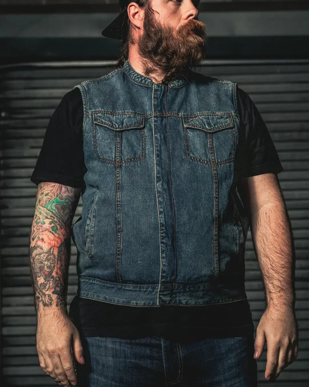 Havoc Men's Denim Motorcycle Vest - First Manufacturing Company - Flyclothing LLC
