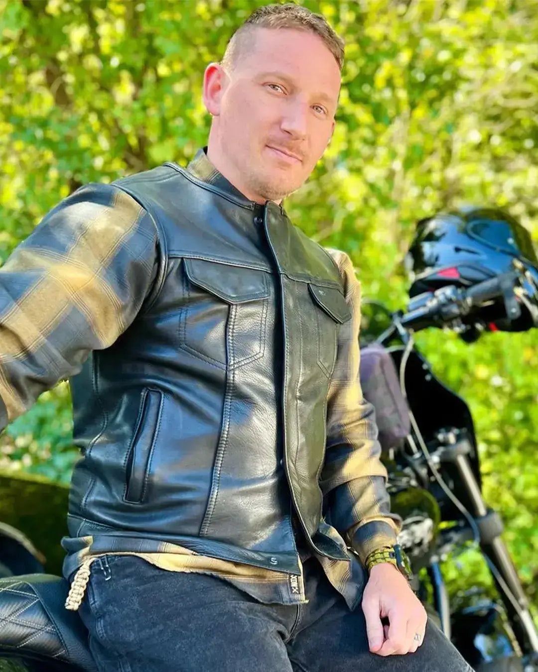 No Rival - Men's Motorcycle Leather Vest - First Manufacturing Company - Flyclothing LLC