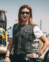 Bonnie Moto Mesh Women's Motorcycle Vest - Diamond Quilt - First Manufacturing Company - Flyclothing LLC