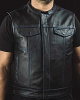 The Club Cut Men's Motorcycle Leather Vest, Multiple Color Options - First Manufacturing Company - Flyclothing LLC