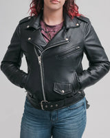 Cassandra - Women's Vegan Leather Motorcycle Jacket - First Manufacturing Company - Flyclothing LLC