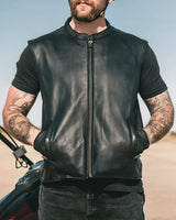 Club House Men's Leather Motorcycle Vest - First Manufacturing Company - Flyclothing LLC