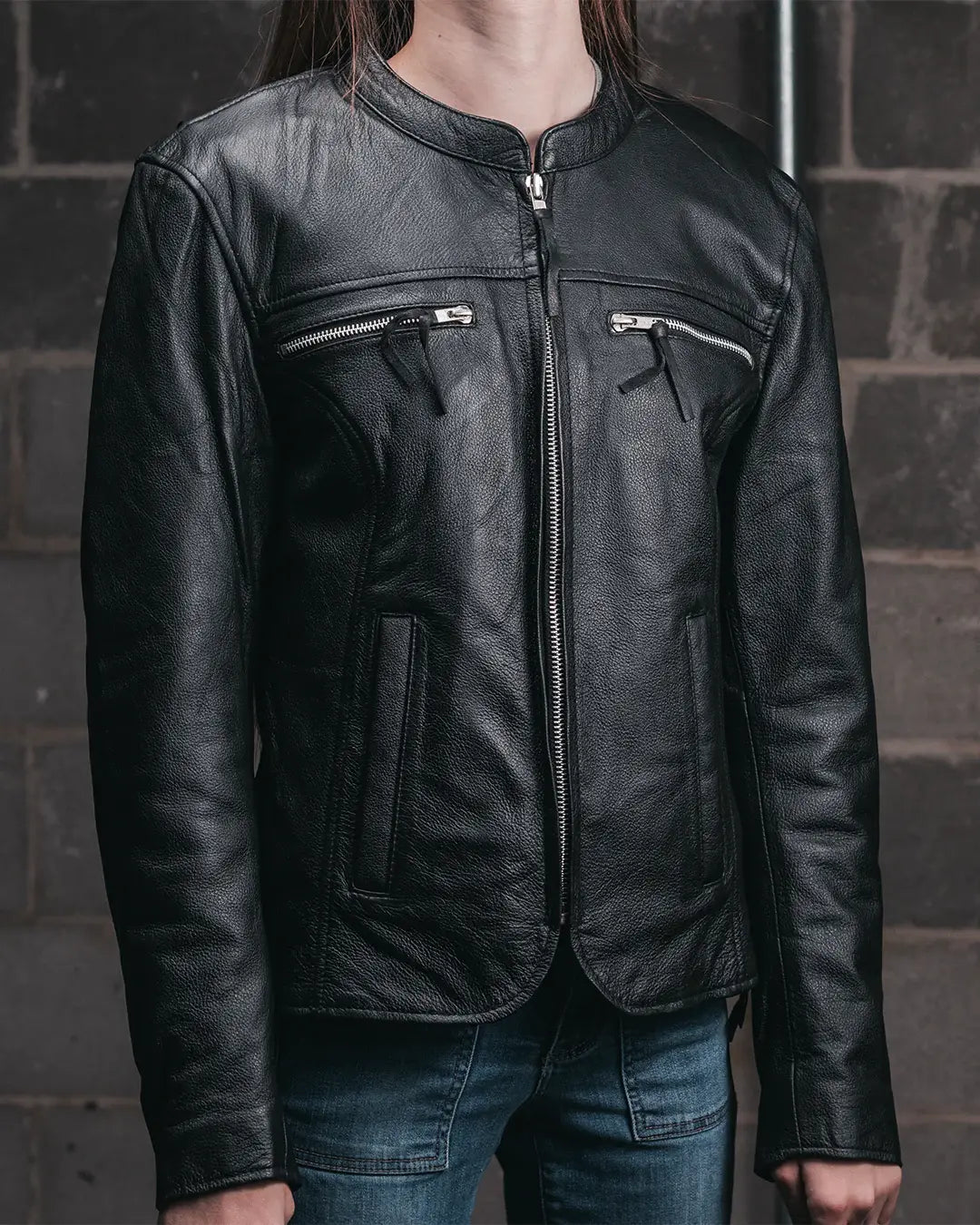 Roxy - Women's Leather Motorcycle Jacket - First Manufacturing Company - Flyclothing LLC