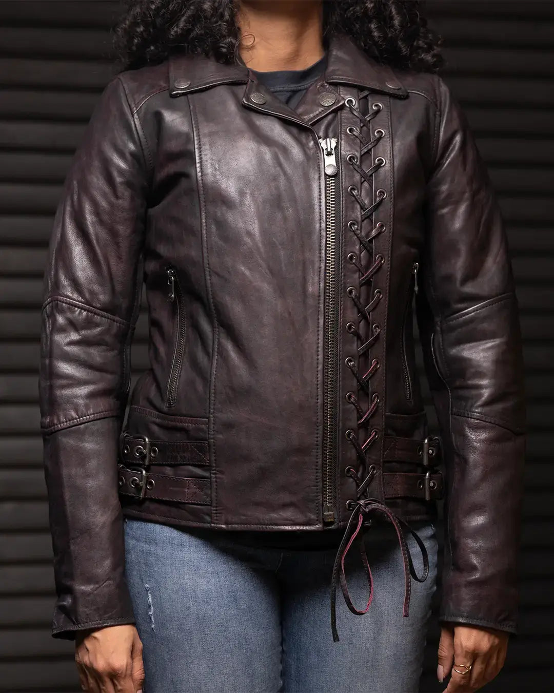 Wildside - Women's Motorcycle Leather Jacket - First Manufacturing Company - Flyclothing LLC