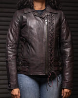 Wildside - Women's Motorcycle Leather Jacket - First Manufacturing Company - Flyclothing LLC
