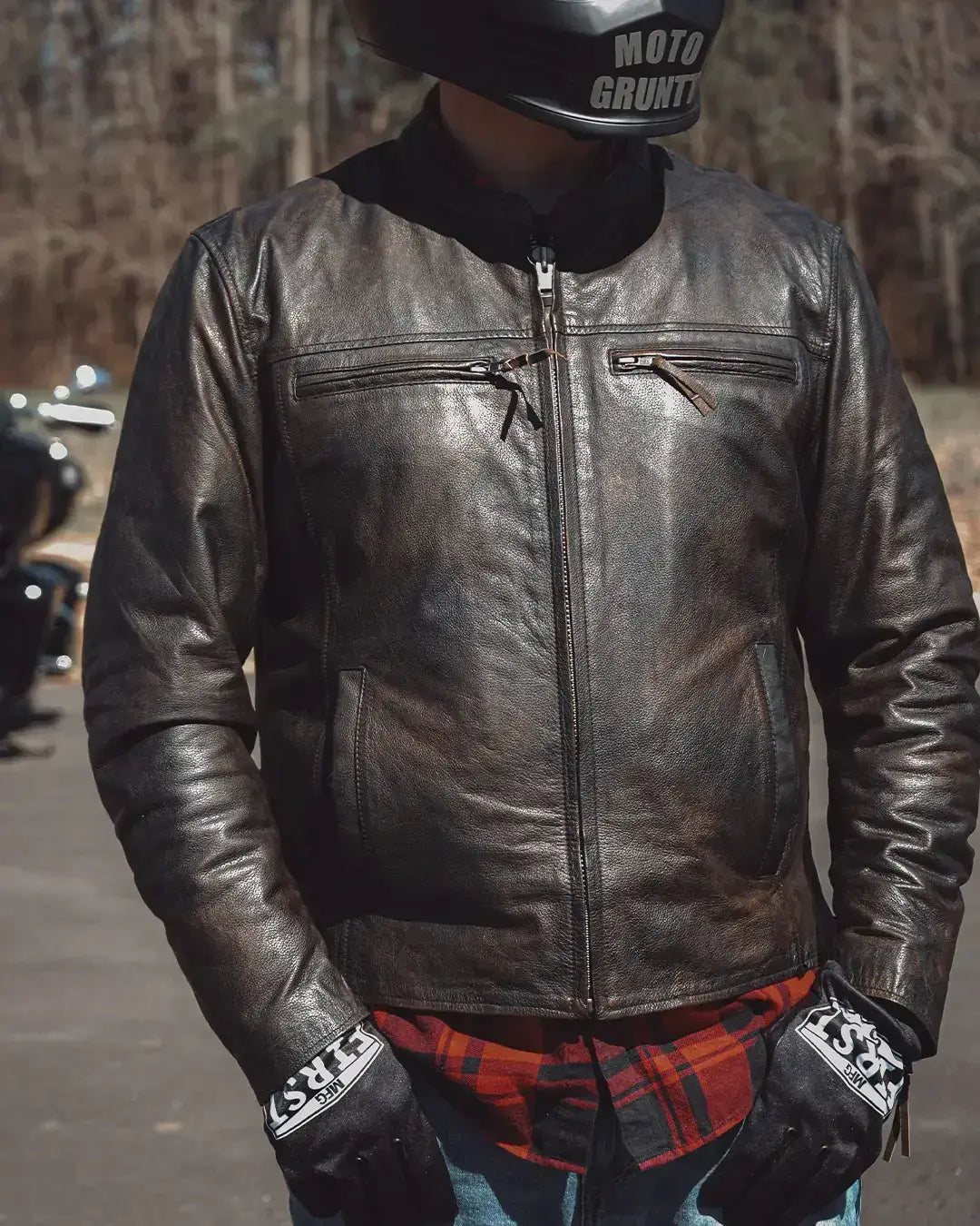 Rocky Men's Motorcycle Leather Jacket - First Manufacturing Company - Flyclothing LLC