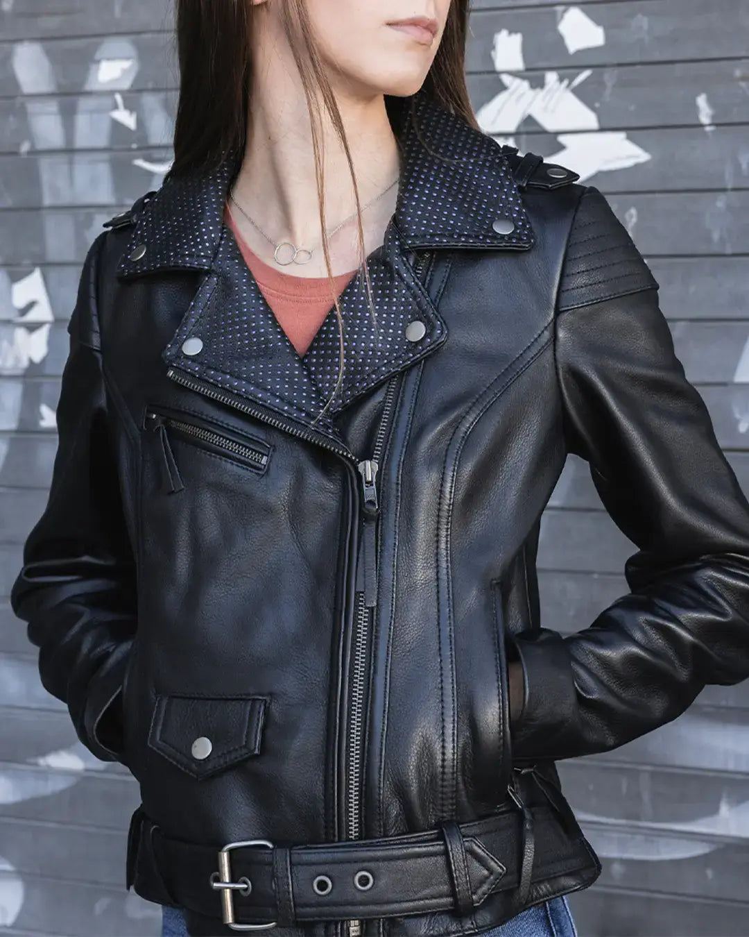 Iris - Women's Motorcycle Leather Jacket - First Manufacturing Company - Flyclothing LLC