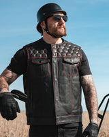 Hornet Men's Club Style Leather Vest - First Manufacturing Company - Flyclothing LLC