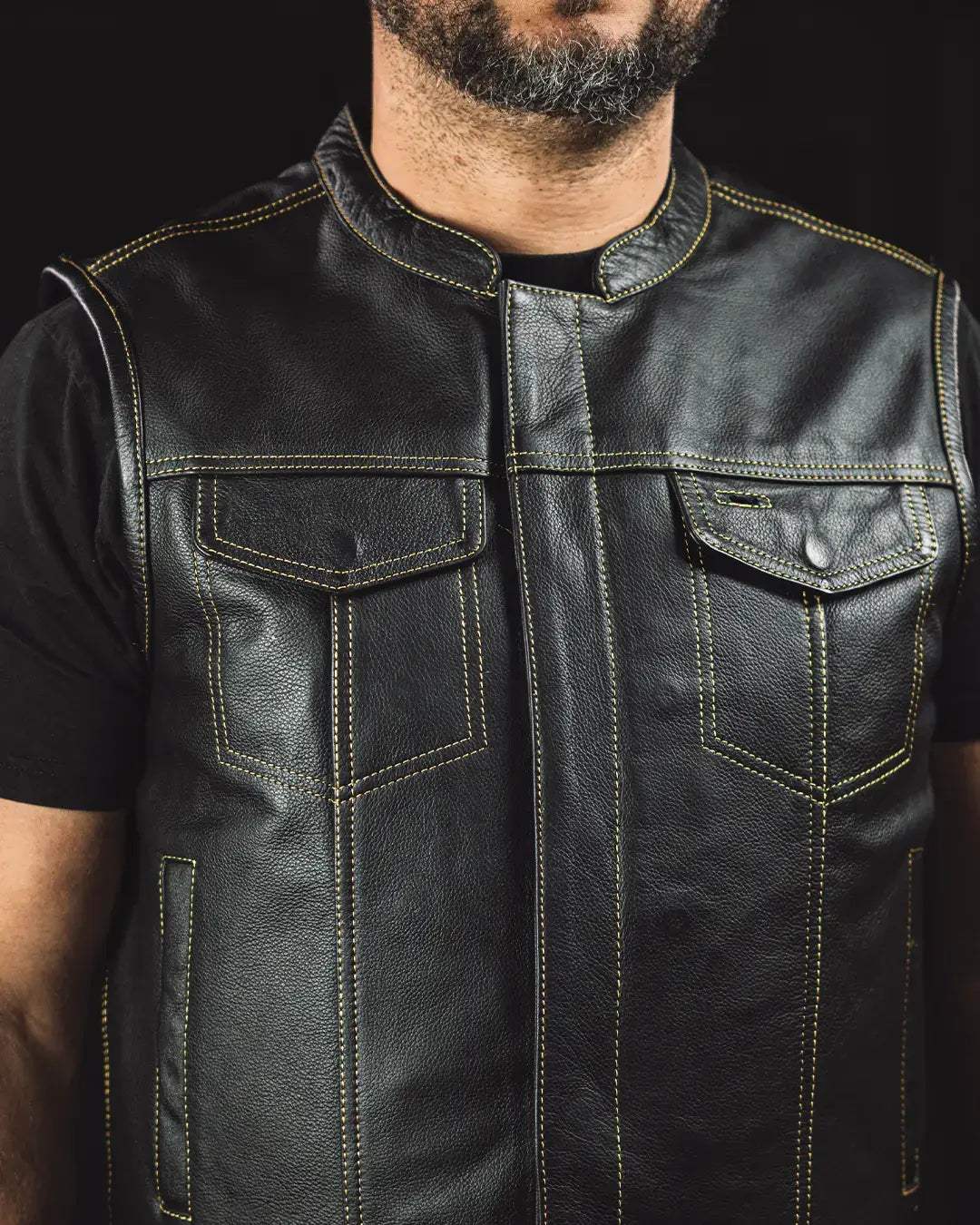 The Cut Men's Motorcycle Leather Vest, Multiple Color Options - First Manufacturing Company - Flyclothing LLC