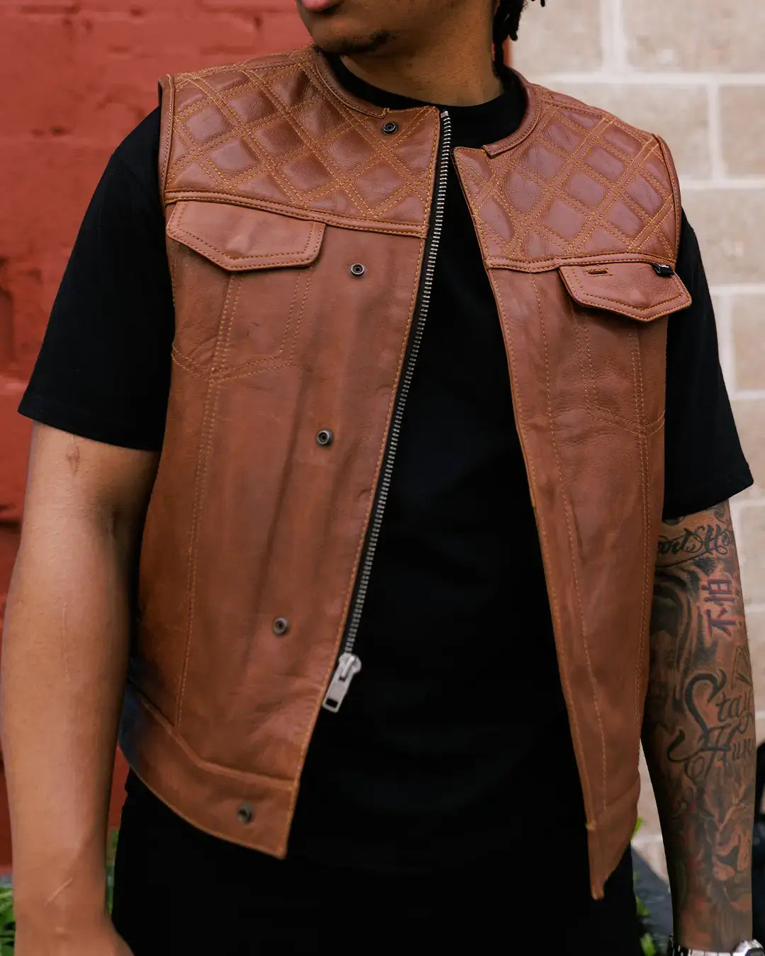 Dust Devil Men's Motorcycle Leather Vest (limited edition) - First Manufacturing Company - Flyclothing LLC