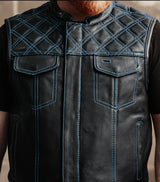 Upside Men's Club Style Leather Vest - First Manufacturing Company - Flyclothing LLC