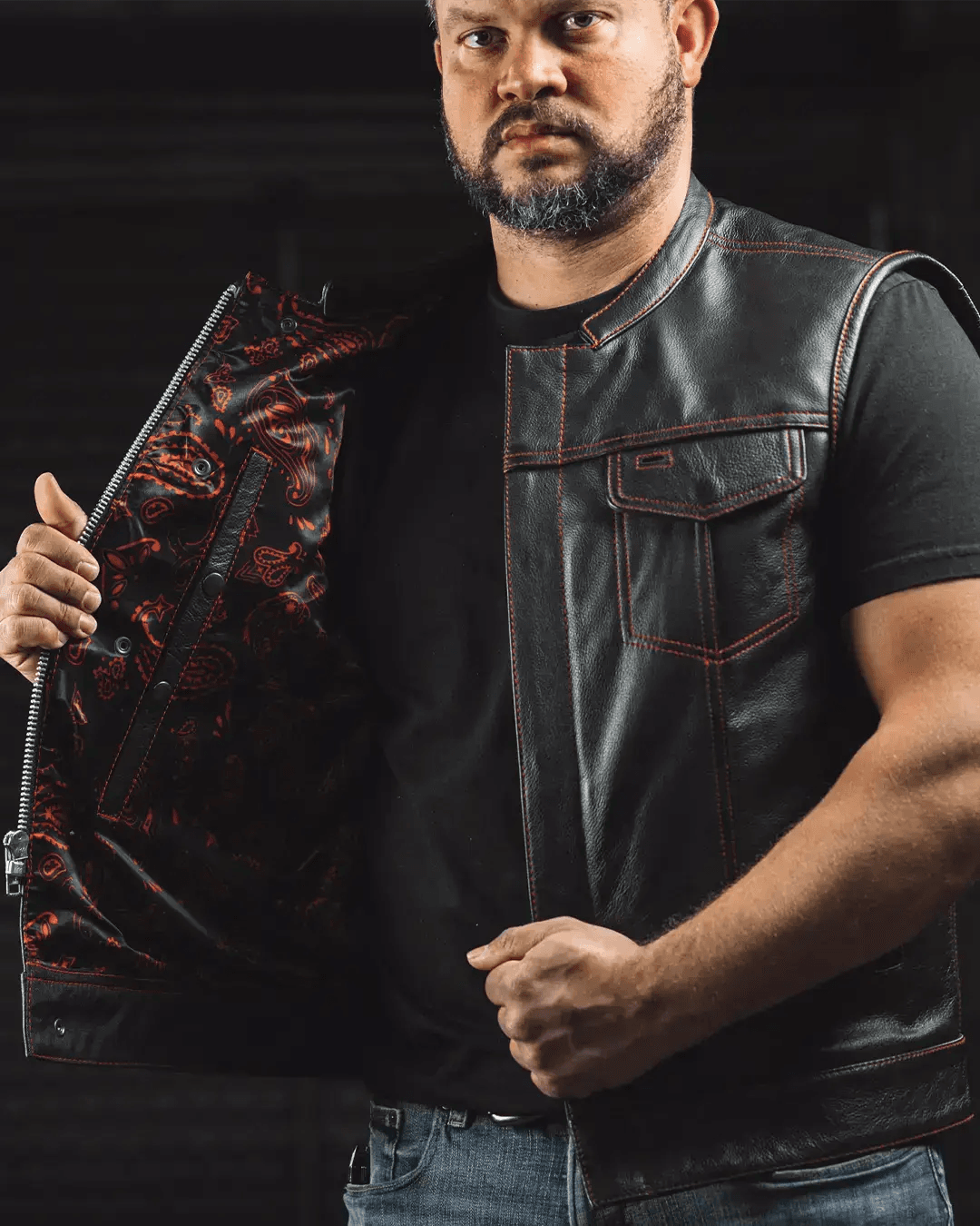 The Cut Men's Motorcycle Leather Vest, Multiple Color Options - First Manufacturing Company - Flyclothing LLC