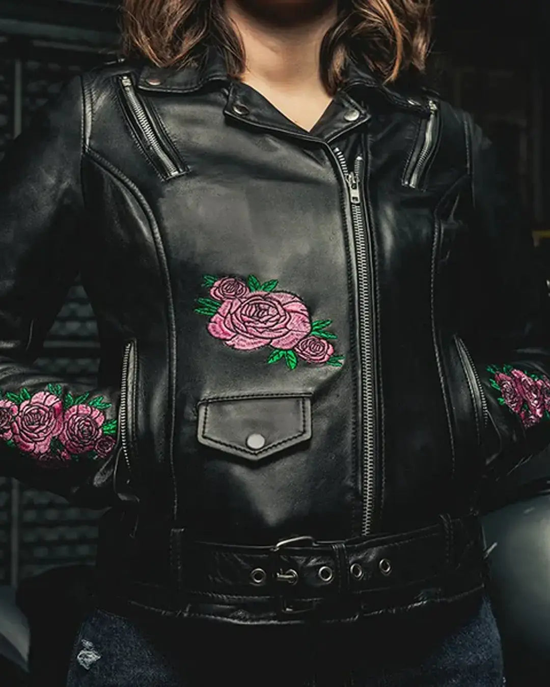 Bloom - Women's Motorcycle Leather Jacket - First Manufacturing Company - Flyclothing LLC
