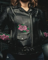 Bloom - Women's Motorcycle Leather Jacket - First Manufacturing Company - Flyclothing LLC