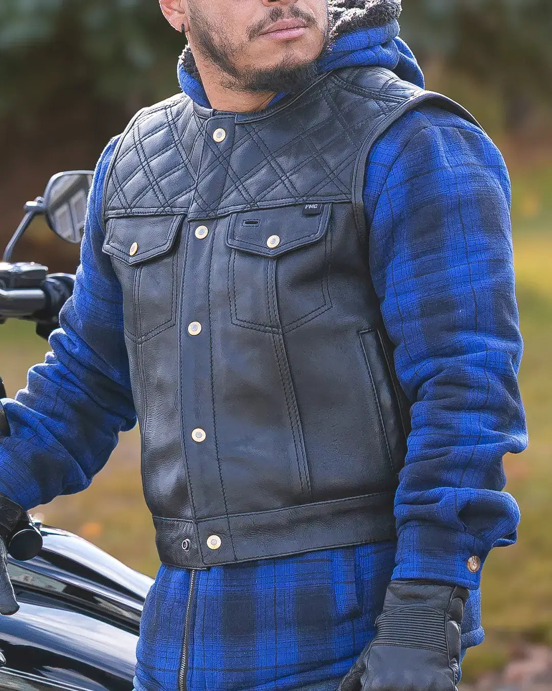 Shell Shock Men's Motorcycle Leather Vest (limited edition) - First Manufacturing Company - Flyclothing LLC