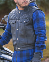 Shell Shock Men's Motorcycle Leather Vest (limited edition) - First Manufacturing Company - Flyclothing LLC