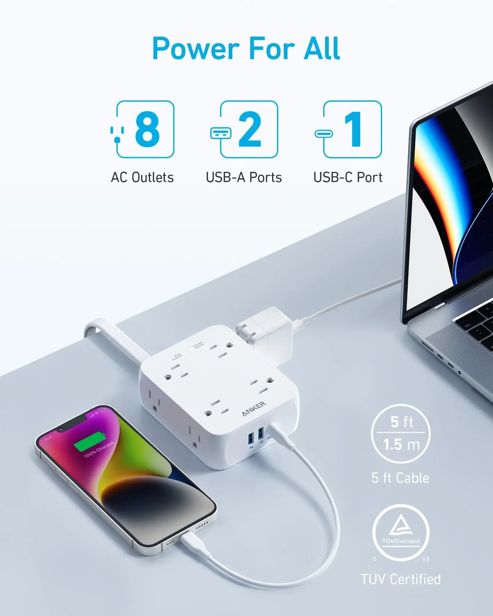 Anker <b>341</b> USB Power Strip - Anker - Flyclothing LLC