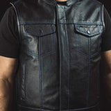 The Club Cut Men's Motorcycle Leather Vest, Multiple Color Options - First Manufacturing Company - Flyclothing LLC