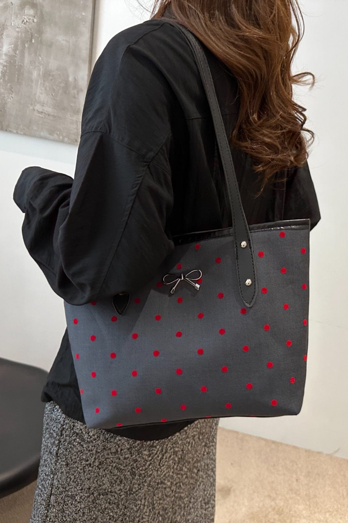 Bow Trim Polyester Tote Bag - Trendsi