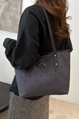 Bow Trim Polyester Tote Bag - Trendsi