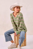 BiBi Striped Long Sleeve Sweater - Trendsi - Flyclothing LLC