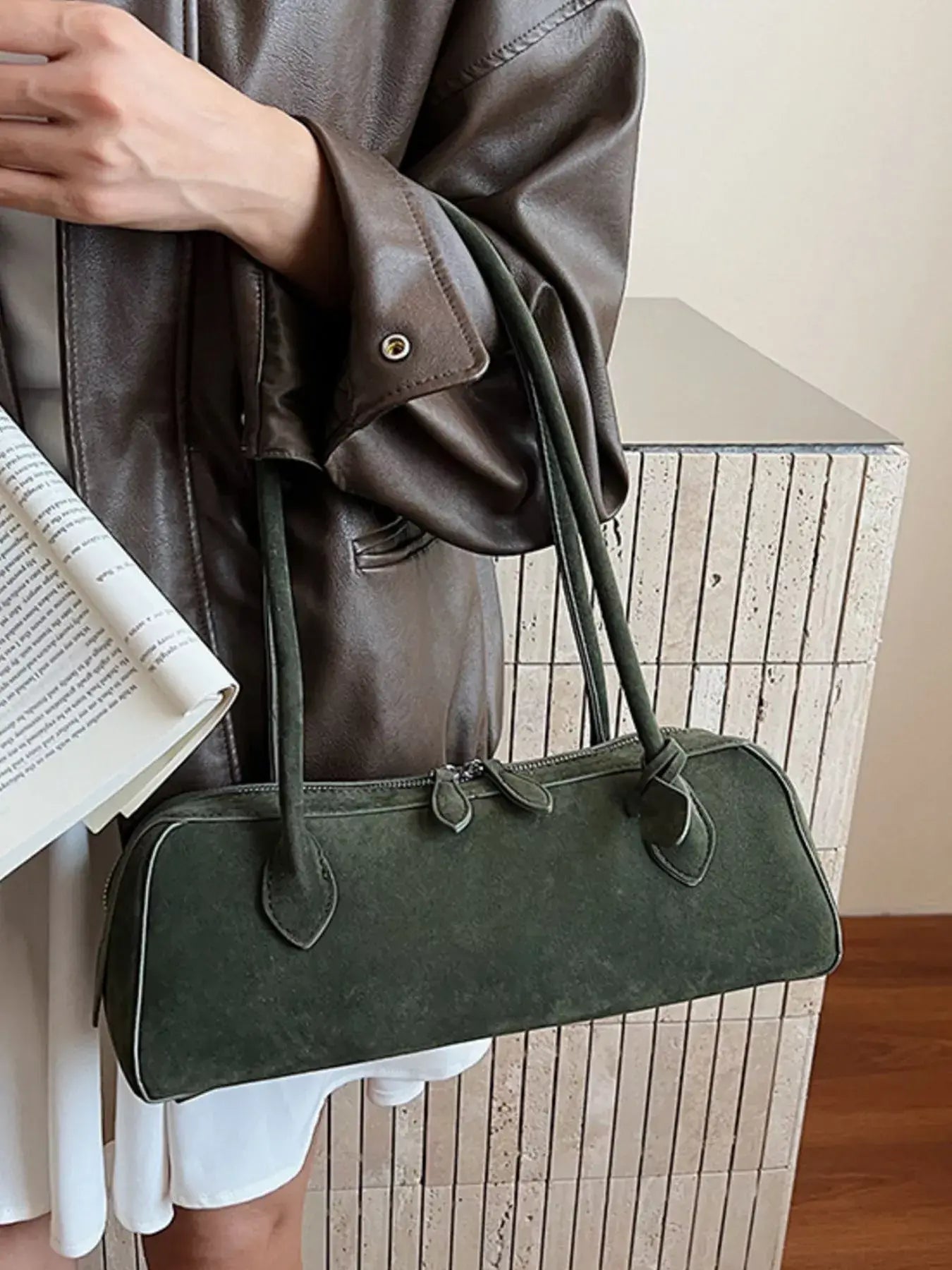 Solid Color Shoulder Bag - Trendsi - Flyclothing LLC