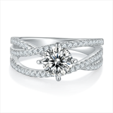 1 Carat Moissanite 925 Sterling Silver Ring - Trendsi