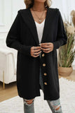 Button Up Long Sleeve Hooded Cardigan - Trendsi - Flyclothing LLC