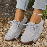 Round Toe Lace-Up Sneakers - Trendsi - Flyclothing LLC